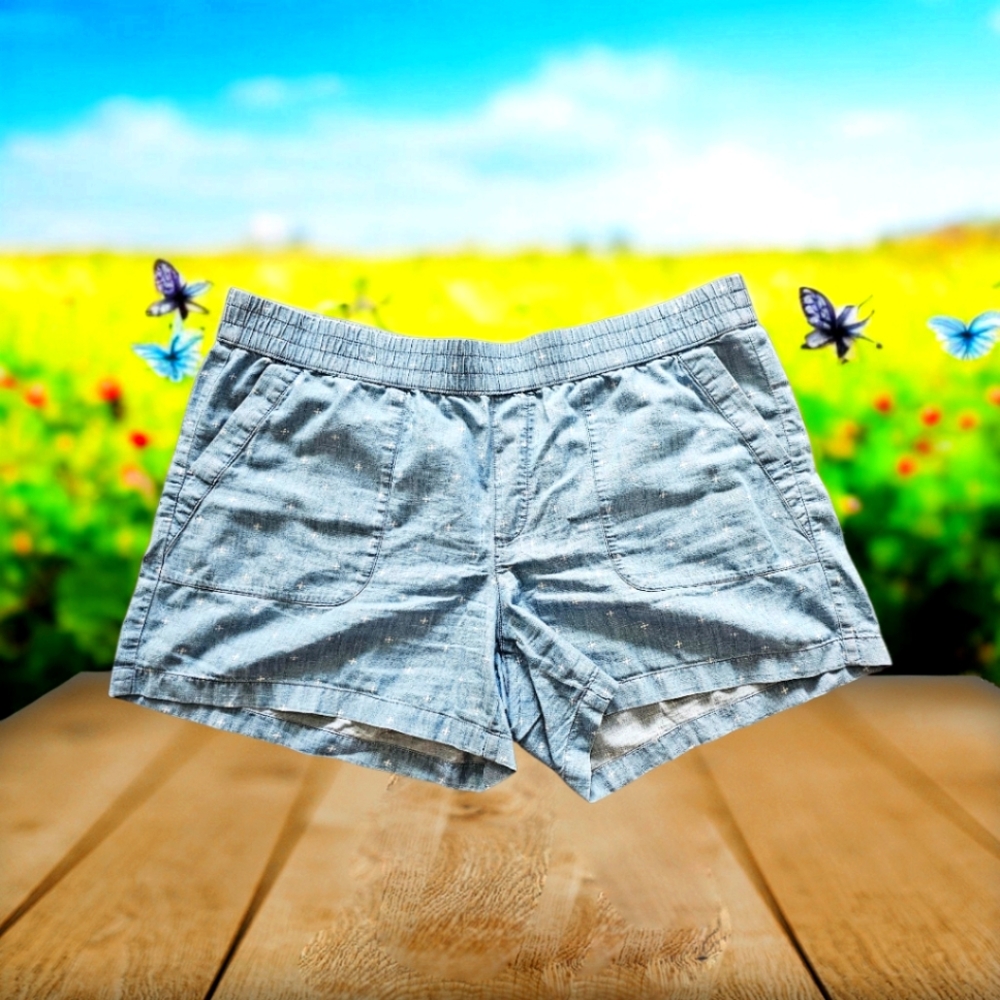 Sonoma Blue Flat Front Shorts Casual Style